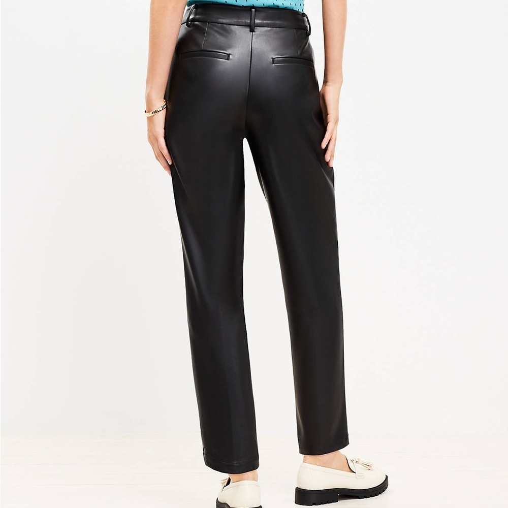 Loft black imitation leather pants size 12 never worn - Picture 2 of 10